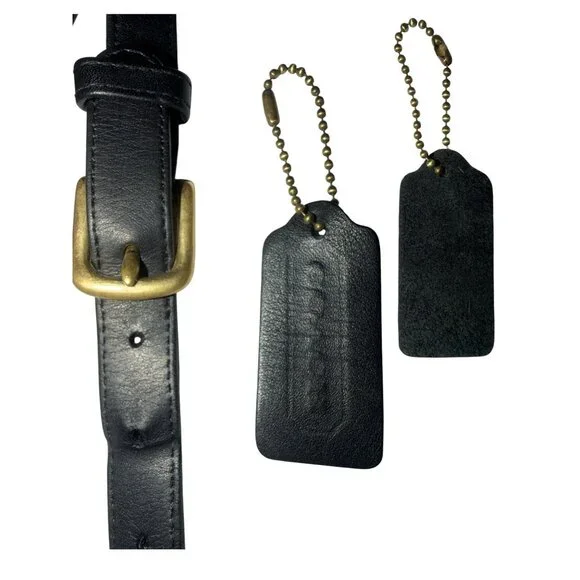 VTG Coach Camera Bag 9760 Black Leather Brass Crossbody Mid-80s NYC + Hang Tag - Picture 9 of 9